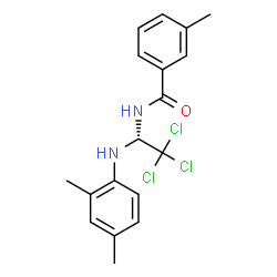 ChemSpider 2D Image | 3-Methyl-N-{(1R)-2,2,2-trichloro-1-[(2,4-dimethylphenyl)amino]ethyl}benzamide | C18H19Cl3N2O