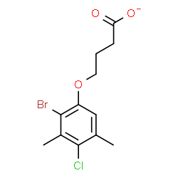 ChemSpider 2D Image | 4-(2-Bromo-4-chloro-3,5-dimethylphenoxy)butanoate | C12H13BrClO3