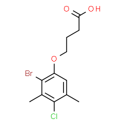 ChemSpider 2D Image | 4-(2-Bromo-4-chloro-3,5-dimethylphenoxy)butanoic acid | C12H14BrClO3