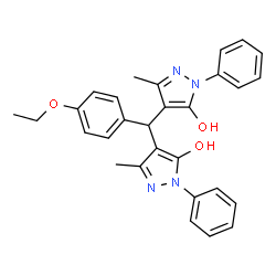 ChemSpider 2D Image | 4,4'-[(4-Ethoxyphenyl)methylene]bis(3-methyl-1-phenyl-1H-pyrazol-5-ol) | C29H28N4O3