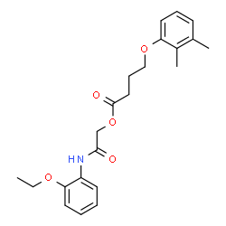 ChemSpider 2D Image | 2-[(2-Ethoxyphenyl)amino]-2-oxoethyl 4-(2,3-dimethylphenoxy)butanoate | C22H27NO5