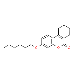 ChemSpider 2D Image | 3-(Hexyloxy)-7,8,9,10-tetrahydro-6H-benzo[c]chromen-6-one | C19H24O3