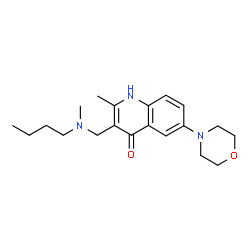 ChemSpider 2D Image | 3-{[Butyl(methyl)amino]methyl}-2-methyl-6-(4-morpholinyl)-4(1H)-quinolinone | C20H29N3O2