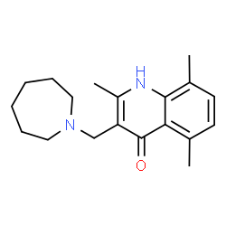 ChemSpider 2D Image | 3-(Azepan-1-ylmethyl)-2,5,8-trimethylquinolin-4-ol | C19H26N2O