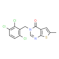 ChemSpider 2D Image | 6-Methyl-3-(2,3,6-trichlorobenzyl)thieno[2,3-d]pyrimidin-4(3H)-one | C14H9Cl3N2OS