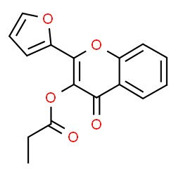 ChemSpider 2D Image | 2-(2-Furyl)-4-oxo-4H-chromen-3-yl propionate | C16H12O5