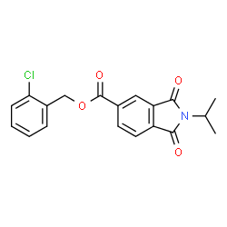 ChemSpider 2D Image | 2-Chlorobenzyl 2-isopropyl-1,3-dioxo-5-isoindolinecarboxylate | C19H16ClNO4