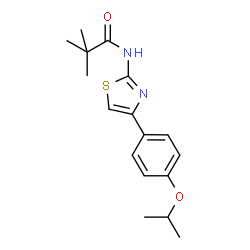 ChemSpider 2D Image | N-[4-(4-Isopropoxyphenyl)-1,3-thiazol-2-yl]-2,2-dimethylpropanamide | C17H22N2O2S