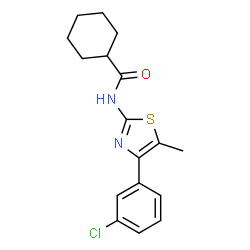 ChemSpider 2D Image | N-[4-(3-Chlorophenyl)-5-methyl-1,3-thiazol-2-yl]cyclohexanecarboxamide | C17H19ClN2OS