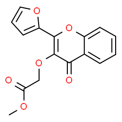 ChemSpider 2D Image | Methyl {[2-(2-furyl)-4-oxo-4H-chromen-3-yl]oxy}acetate | C16H12O6