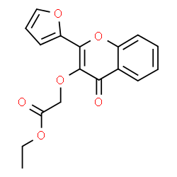 ChemSpider 2D Image | Ethyl {[2-(2-furyl)-4-oxo-4H-chromen-3-yl]oxy}acetate | C17H14O6