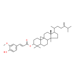 ChemSpider 2D Image | (5xi,8xi,9xi,10xi,14xi,17xi,20xi)-24-Methylene-9,19-cyclolanostan-3-yl (2E)-3-(4-hydroxy-3-methoxyphenyl)acrylate | C41H60O4