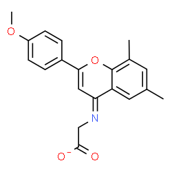 ChemSpider 2D Image | {(E)-[2-(4-Methoxyphenyl)-6,8-dimethyl-4H-chromen-4-ylidene]amino}acetate | C20H18NO4
