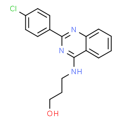 ChemSpider 2D Image | 3-{[2-(4-Chlorophenyl)-4-quinazolinyl]amino}-1-propanol | C17H16ClN3O