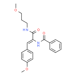 ChemSpider 2D Image | N-{(1Z)-1-(4-Methoxyphenyl)-3-[(3-methoxypropyl)amino]-3-oxo-1-propen-2-yl}benzamide | C21H24N2O4