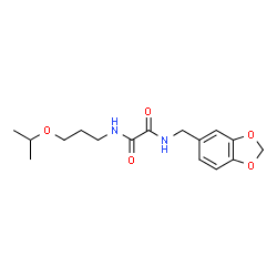 ChemSpider 2D Image | N-(1,3-Benzodioxol-5-ylmethyl)-N'-(3-isopropoxypropyl)ethanediamide | C16H22N2O5