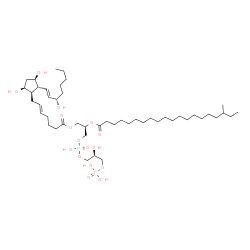 ChemSpider 2D Image | (2R,8S)-5,8,11,11-Tetrahydroxy-2-[(18-methylicosanoyl)oxy]-5,11-dioxido-4,6,10-trioxa-5lambda~5~,11lambda~5~-diphosphaundec-1-yl (5E,9alpha,11alpha,13E,15S)-9,11,15-trihydroxyprosta-5,13-dien-1-oate | C47H88O16P2