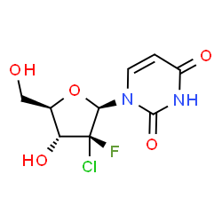 ChemSpider 2D Image | 2'-Chloro-2'-deoxy-2'-fluorouridine | C9H10ClFN2O5