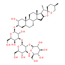 ChemSpider 2D Image | (2alpha,3beta,5alpha,25R)-2-Hydroxyspirostan-3-yl beta-D-glucopyranosyl-(1->2)-beta-D-glucopyranosyl-(1->3)-beta-D-galactopyranoside | C45H74O19