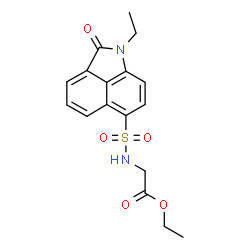 ChemSpider 2D Image | Ethyl N-[(1-ethyl-2-oxo-1,2-dihydrobenzo[cd]indol-6-yl)sulfonyl]glycinate | C17H18N2O5S