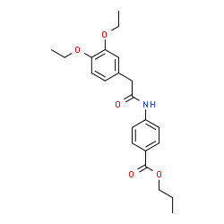 ChemSpider 2D Image | propyl 4-[2-(3,4-diethoxyphenyl)acetamido]benzoate | C22H27NO5