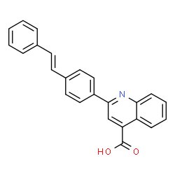 ChemSpider 2D Image | 2-{4-[(E)-2-Phenylvinyl]phenyl}-4-quinolinecarboxylic acid | C24H17NO2
