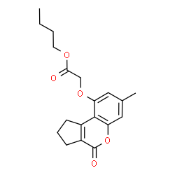 ChemSpider 2D Image | Butyl [(7-methyl-4-oxo-1,2,3,4-tetrahydrocyclopenta[c]chromen-9-yl)oxy]acetate | C19H22O5