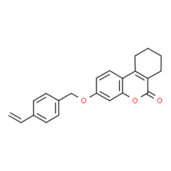 ChemSpider 2D Image | 3-[(4-Vinylbenzyl)oxy]-7,8,9,10-tetrahydro-6H-benzo[c]chromen-6-one | C22H20O3