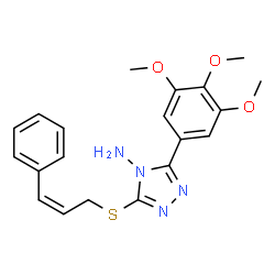 ChemSpider 2D Image | 3-{[(2Z)-3-Phenyl-2-propen-1-yl]sulfanyl}-5-(3,4,5-trimethoxyphenyl)-4H-1,2,4-triazol-4-amine | C20H22N4O3S