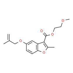 ChemSpider 2D Image | 2-Methoxyethyl 2-methyl-5-[(2-methyl-2-propen-1-yl)oxy]-1-benzofuran-3-carboxylate | C17H20O5
