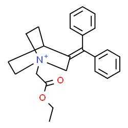 ChemSpider 2D Image | 3-(Diphenylmethylene)-1-(2-ethoxy-2-oxoethyl)-1-azoniabicyclo[2.2.2]octane | C24H28NO2
