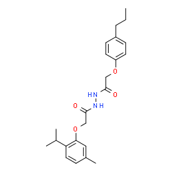 ChemSpider 2D Image | 2-(2-Isopropyl-5-methylphenoxy)-N'-[(4-propylphenoxy)acetyl]acetohydrazide | C23H30N2O4
