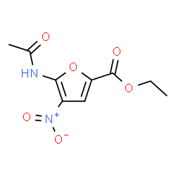 ChemSpider 2D Image | Ethyl 5-acetamido-4-nitro-2-furoate | C9H10N2O6