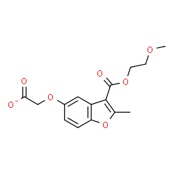 ChemSpider 2D Image | ({3-[(2-Methoxyethoxy)carbonyl]-2-methyl-1-benzofuran-5-yl}oxy)acetate | C15H15O7