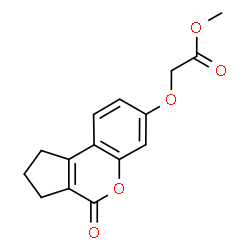 ChemSpider 2D Image | Methyl [(4-oxo-1,2,3,4-tetrahydrocyclopenta[c]chromen-7-yl)oxy]acetate | C15H14O5