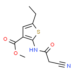 ChemSpider 2D Image | methyl 2-(2-cyanoacetamido)-5-ethylthiophene-3-carboxylate | C11H12N2O3S