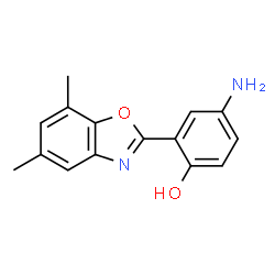 ChemSpider 2D Image | 4-Amino-2-(5,7-dimethyl-1,3-benzoxazol-2-yl)phenol | C15H14N2O2
