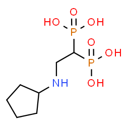 ChemSpider 2D Image | [2-(Cyclopentylamino)-1,1-ethanediyl]bis(phosphonic acid) | C7H17NO6P2