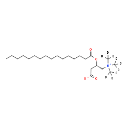 ChemSpider 2D Image | (3S)-3-(Palmitoyloxy)-4-{tris[(~2~H_3_)methyl]ammonio}butanoate | C23H36D9NO4