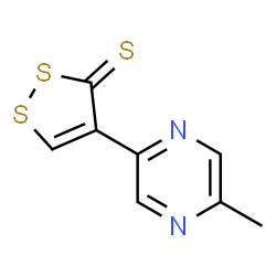ChemSpider 2D Image | 4-(5-Methyl-2-pyrazinyl)-3H-1,2-dithiole-3-thione | C8H6N2S3