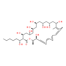 ChemSpider 2D Image | (3R,4S,6S,8S,10R,12R,14R,16S,17Z,23Z,27S,28R)-4,6,8,10,12,14,16,27-Octahydroxy-3-[(1R)-1-hydroxyhexyl]-17,28-dimethyloxacyclooctacosa-17,19,21,23,25-pentaen-2-one | C35H58O11