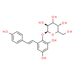 ChemSpider 2D Image | 2,4-Dihydroxy-6-[(E)-2-(4-hydroxyphenyl)vinyl]phenyl beta-D-threo-hexopyranoside | C20H22O9