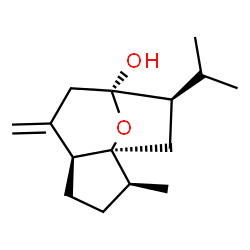 ChemSpider 2D Image | (1S,2S,5S,8S,9R)-9-Isopropyl-2-methyl-6-methylene-11-oxatricyclo[6.2.1.0~1,5~]undecan-8-ol | C15H24O2