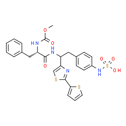 ChemSpider 2D Image | Nalpha-(Methoxycarbonyl)-N-{2-[4-(sulfoamino)phenyl]-1-[2-(2-thienyl)-1,3-thiazol-4-yl]ethyl}-L-phenylalaninamide | C26H26N4O6S3