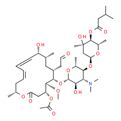 ChemSpider 2D Image | (2S,3S,4R,6S)-6-{[(2R,3S,4R,5R,6S)-6-{[(4R,5S,6S,7R,9R,10R,13Z,16R)-4-Acetoxy-10-hydroxy-5-methoxy-9,16-dimethyl-2-oxo-7-(2-oxoethyl)oxacyclohexadeca-11,13-dien-6-yl]oxy}-4-(dimethylamino)-5-hydroxy-2
-methyltetrahydro-2H-pyran-3-yl]oxy}-4-hydroxy-2,4-dimethyltetrahydro-2H-pyran-3-yl 3-methylbutanoate (non-preferred name) | C42H69NO15