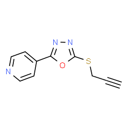 ChemSpider 2D Image | 4-(5-Prop-2-ynylsulfanyl-[1,3,4]oxadiazol-2-yl)-pyridine | C10H7N3OS