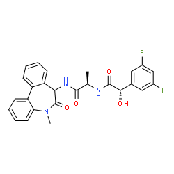 ChemSpider 2D Image | N~2~-[(2S)-2-(3,5-Difluorophenyl)-2-hydroxyacetyl]-N-(5-methyl-6-oxo-6,7-dihydro-5H-dibenzo[b,d]azepin-7-yl)-D-alaninamide | C26H23F2N3O4