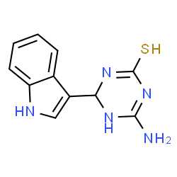 ChemSpider 2D Image | 4-amino-6-(1H-indol-3-yl)-5,6-dihydro-1H-1,3,5-triazine-2-thione | C11H11N5S