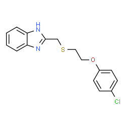 ChemSpider 2D Image | 2-({[2-(4-Chlorophenoxy)ethyl]sulfanyl}methyl)-1H-benzimidazole | C16H15ClN2OS