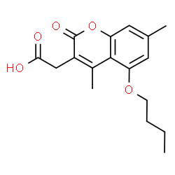 ChemSpider 2D Image | (5-Butoxy-4,7-dimethyl-2-oxo-2H-chromen-3-yl)acetic acid | C17H20O5